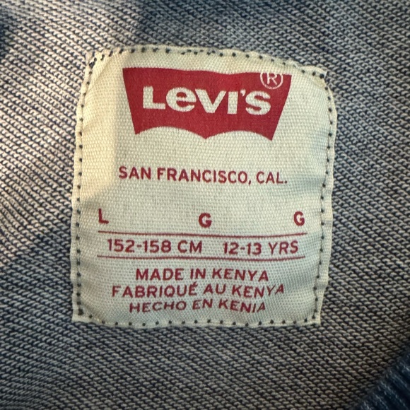 Levi's Batwing Logo Crewneck Sweatshirt washed Blue Size Youth Large - Picture 2 of 5